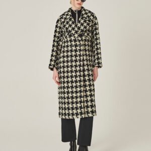 MARYLING Houndstooth Print H-Line Coat