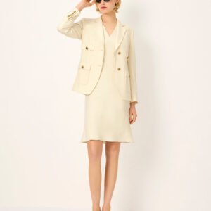 MARYLING Notch Lapel Single-Breasted Multi-Pocket Blazer