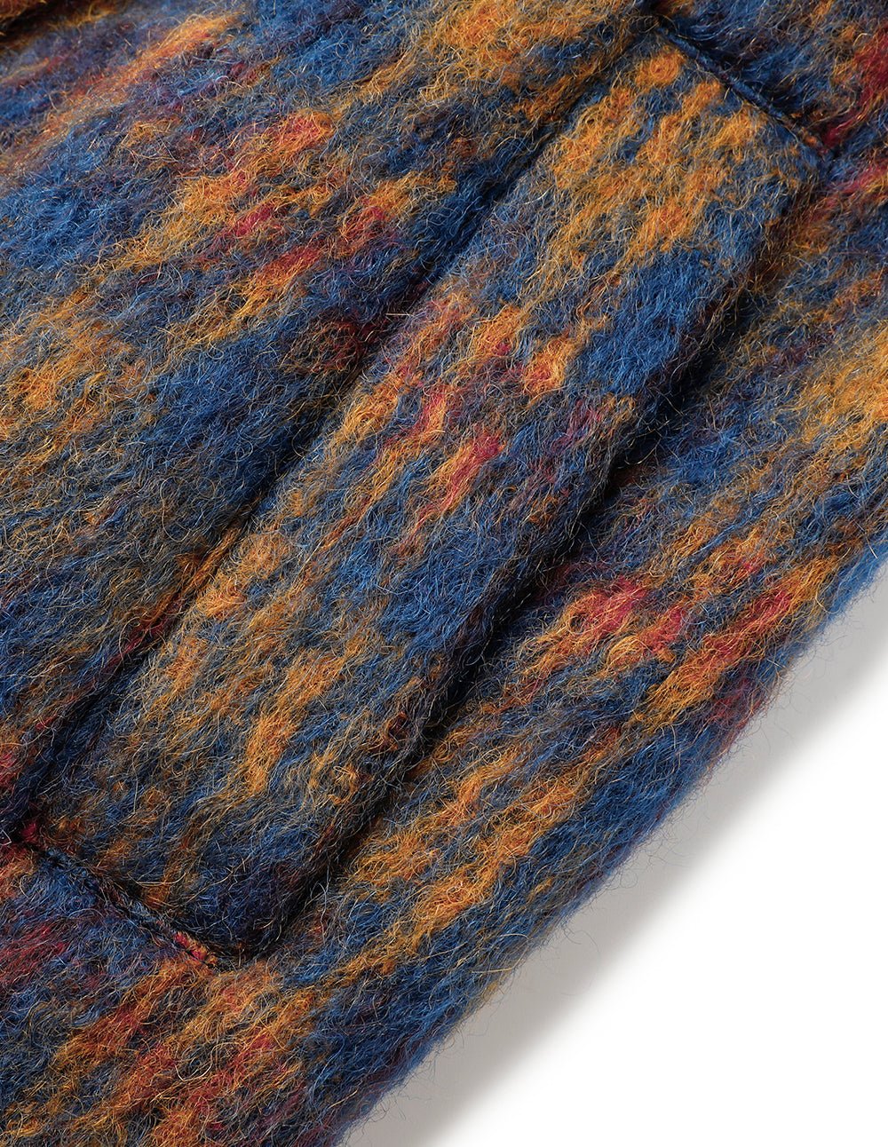 MARYLING Lapel Double-Breasted Red & Blue Plaid H-Shaped Coat - Image 6