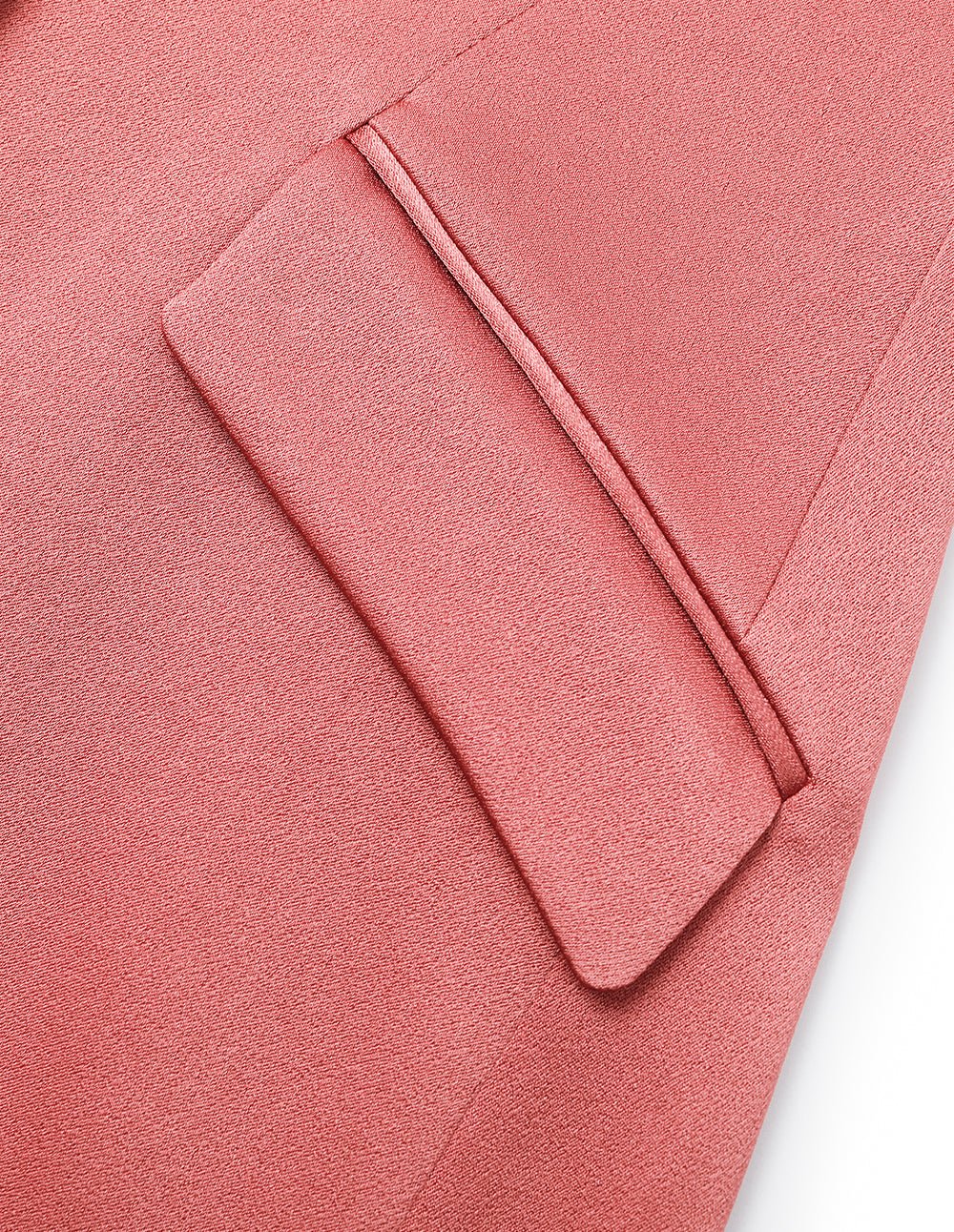 MARYLING Peaked Lapel Single-Button 3/4-Sleeve Lightweight Acetate Office Chic Blazer - Image 6